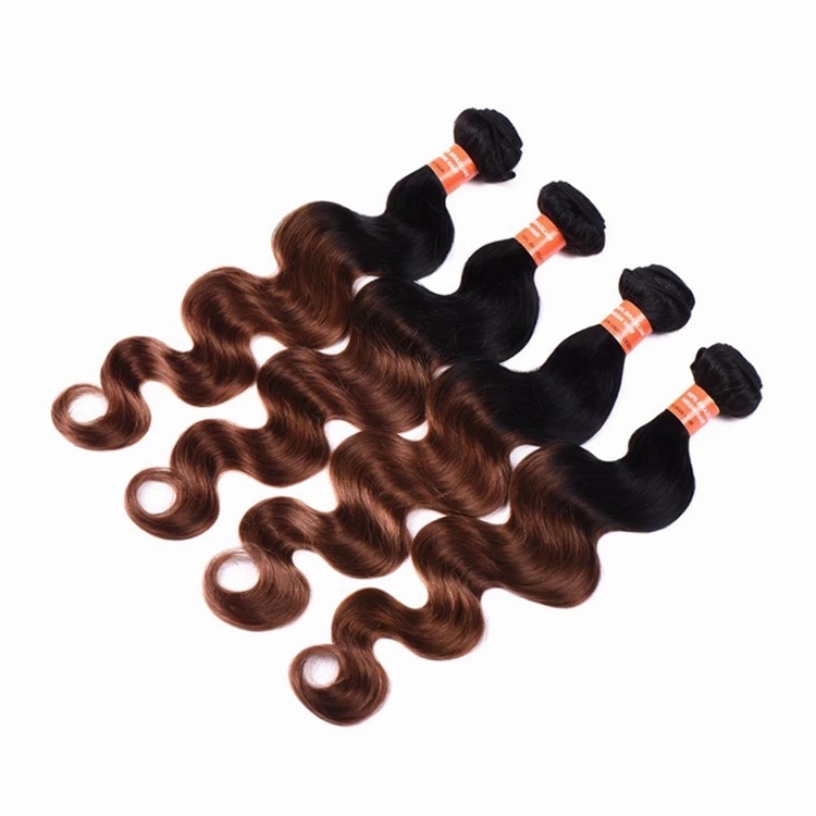 Ombre color body wave human hair weave